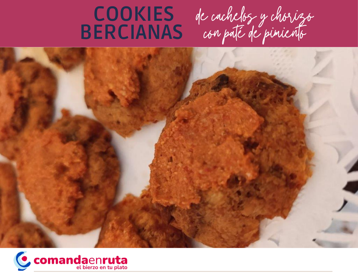Cookies Bercianas de cachelos y chorizo con pat&eacute; de pimiento