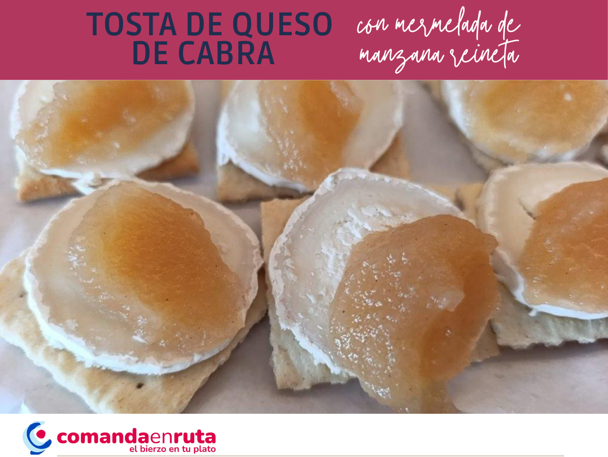 Tosta de queso de cabra con mermelada de manzana reineta