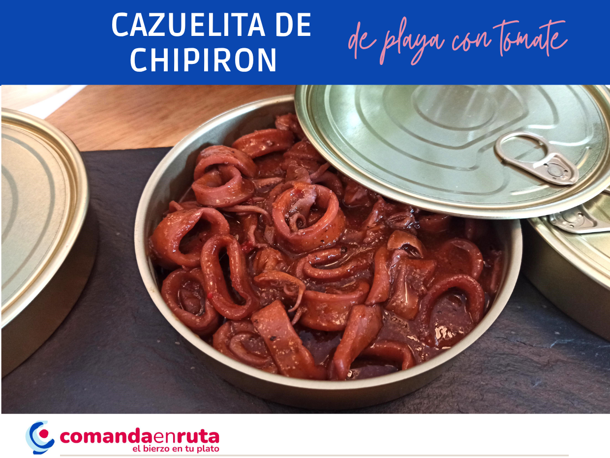 Cazuelita de chipirón de playa con tomate