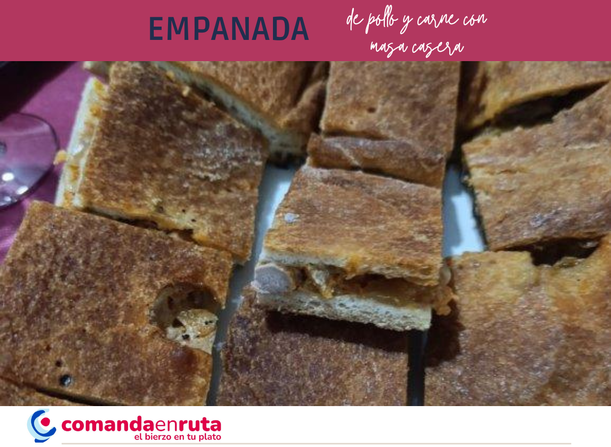 Empanada de pollo y carne con masa casera