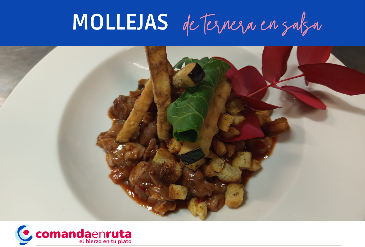 Mollejas de ternera en salsa de hongos