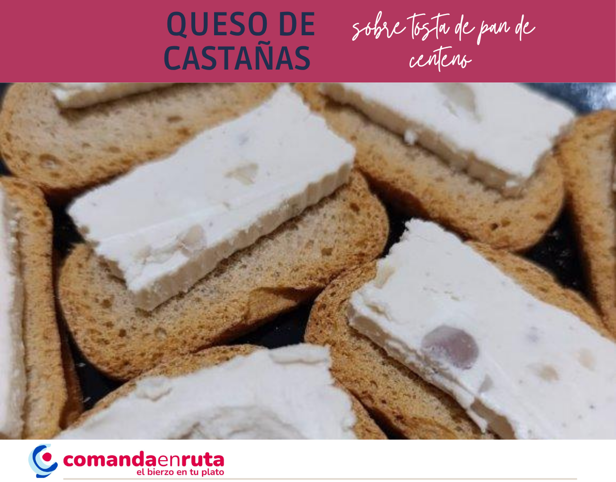 Queso de castañas sobre tosta de pan de centeno