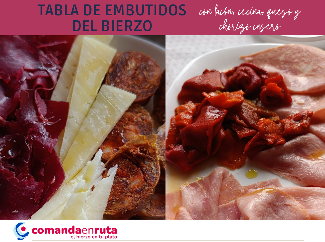 Tabla de embutidos del Bierzo con lacón, cecina, queso y chorizo casero