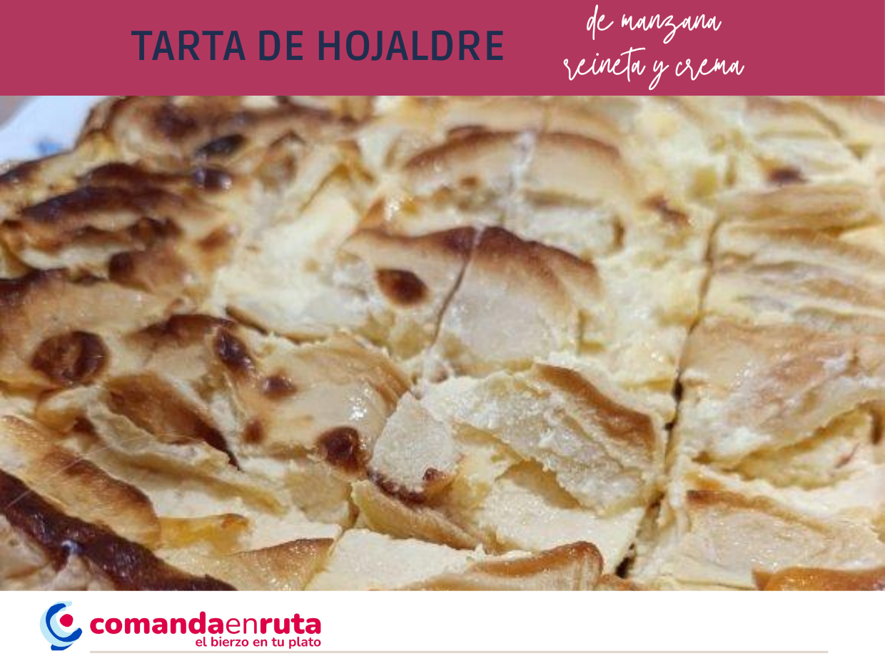 Tarta de hojaldre de manzana reineta y crema