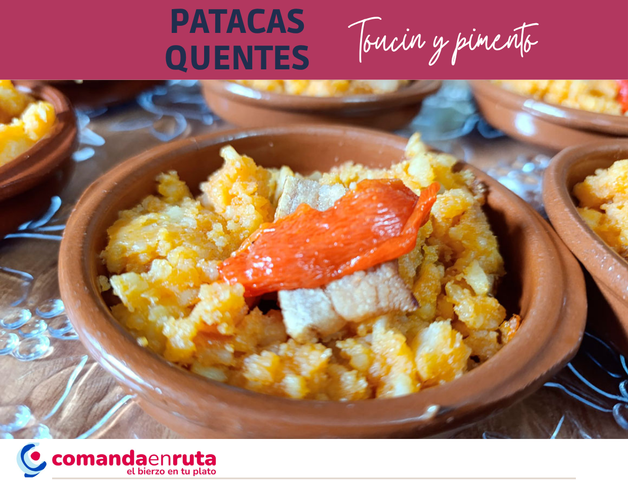 Patacas quentes con toucin y a pimento