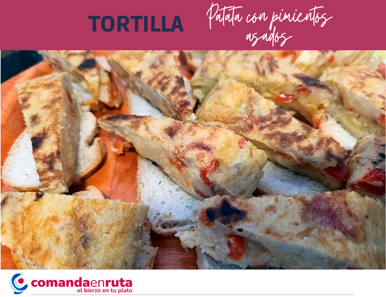 Tortilla de patata con pimientos asados