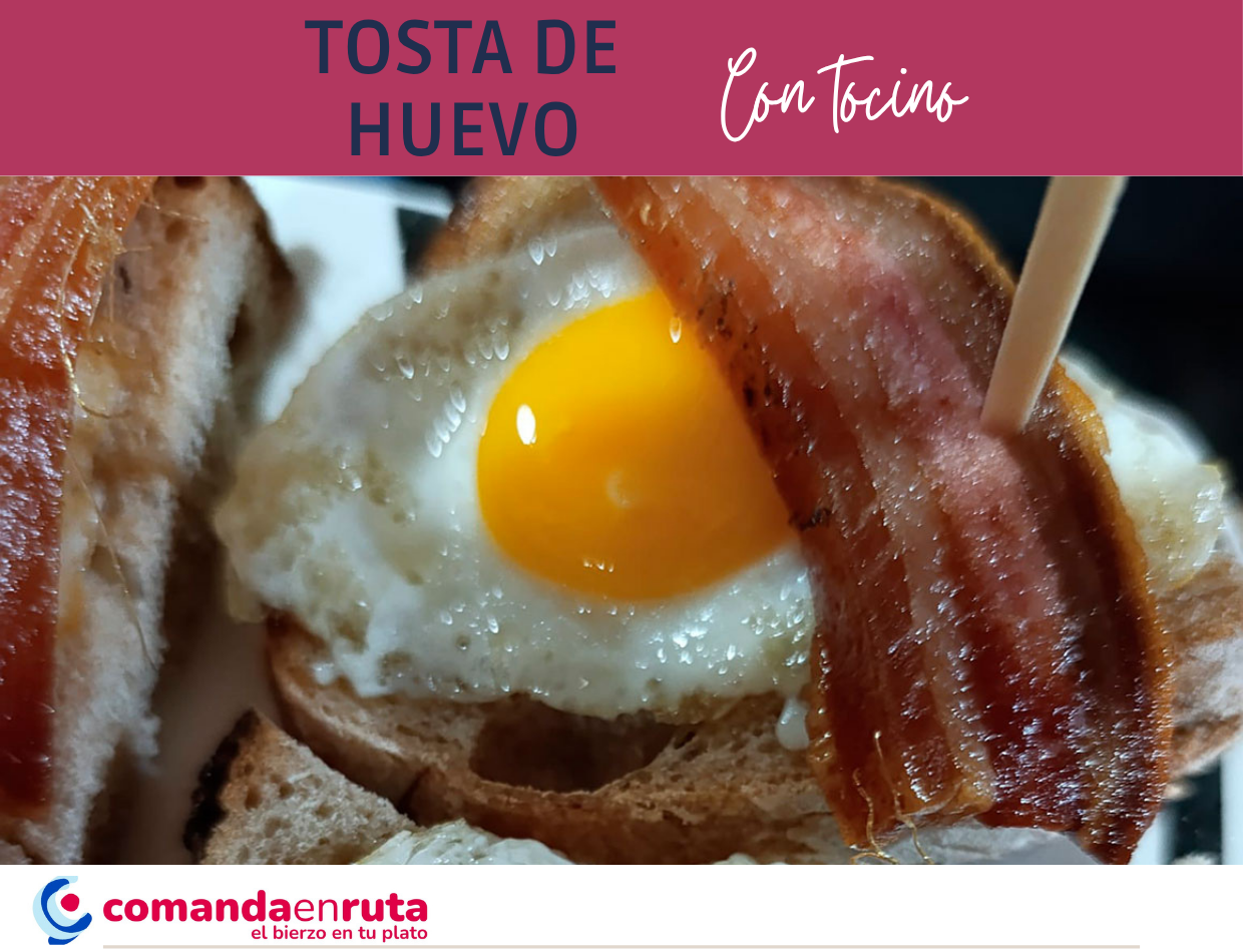 Tosta de huevo con tocino