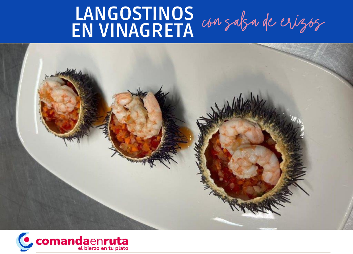 Langostinos en Vinagreta con Salsa de Erizos