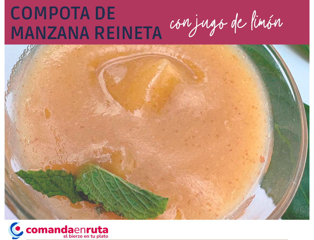 Compota de manzana reineta con jugo de limón. Portada