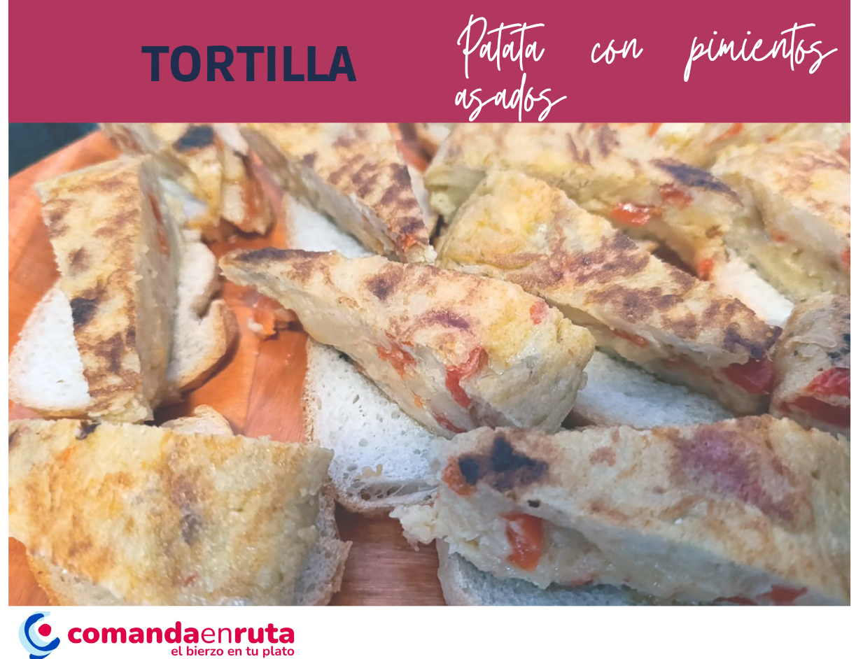 Tortilla de patata con pimientos asados. Portada